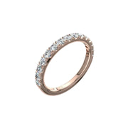 Demi-alliance 15 diamants naturels ronds 0.60 carat or rose Gabriela